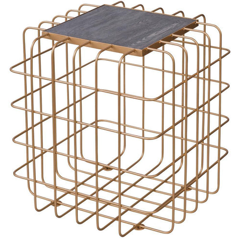 Varaluz Casa Grid End Table Gol Zebrawood Model: 430A01GOZW