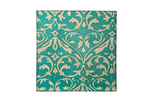 Varaluz Casa Teal Damask Trefoil Wall Art Distressed Tea Model: 425A50