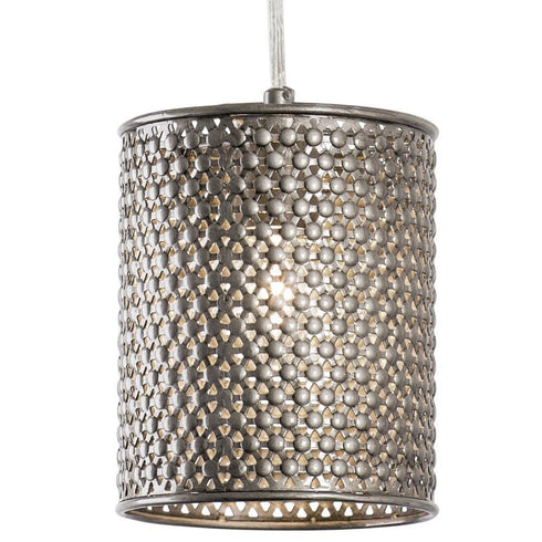 Varaluz Casablanca 1 Light Mini Pendant Steel Model: 244M01SL