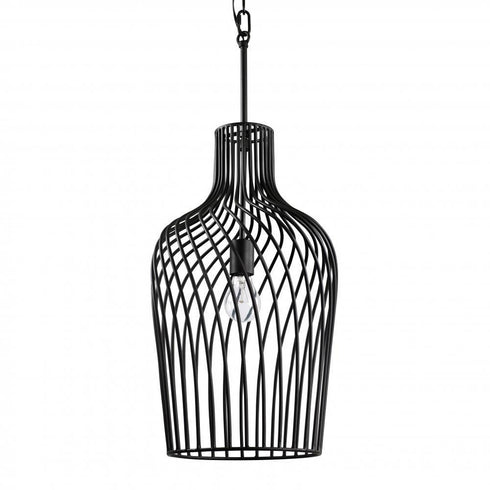 Varaluz Elsa 1 Light T Wine Bottle Pendant Black Model: 339P01CBL