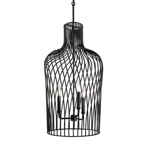 Varaluz Elsa 3 Light T Wine Bottle Pendant Black Model: 339P03CBL