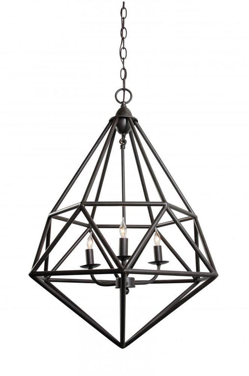 Varaluz Facet 3 Light Pendant Forged Iron Model: 236P03FI