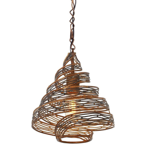 Varaluz Flow 1 Light Twist Mini Pendant Hammered Model: 240P01HO