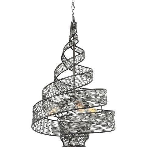 Varaluz Flow 3 Light Twist Pendant Hammered Ore Model: 240P03HO