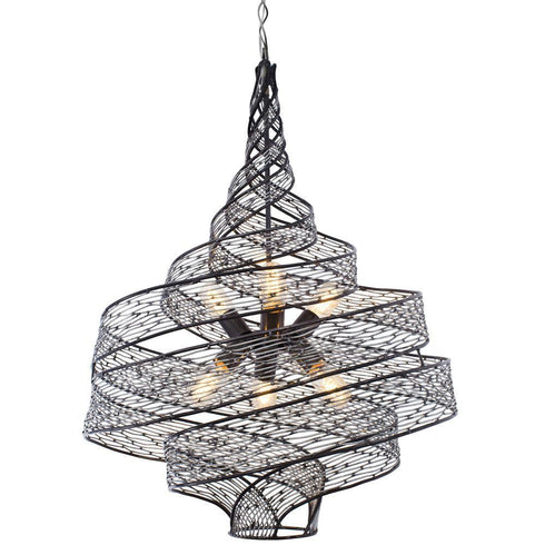 Varaluz Flow 6 Light Twist Pendant Steel Model: 240P06SL
