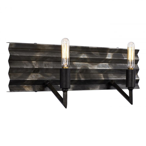 Varaluz Flynne 2 Light Bath Corrugated Galvanized Model: 337B02