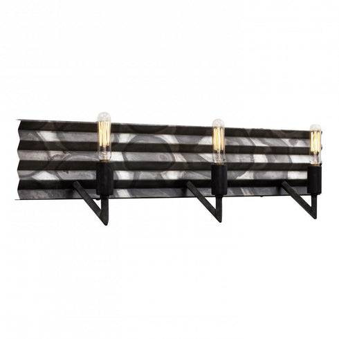 Varaluz Flynne 3 Light Bath Corrugated Galvanized Model: 337B03