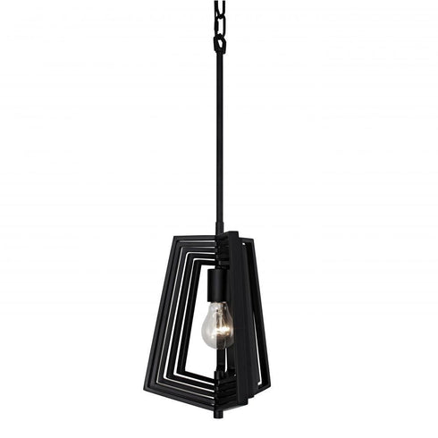 Varaluz Gymnast 1 Light Pendant Black Model: 262P01BL