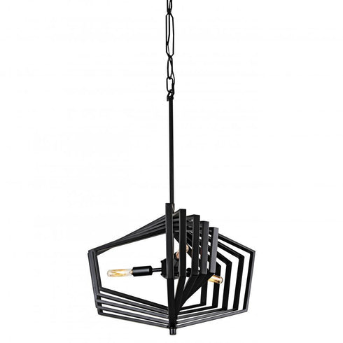 Varaluz Gymnast 3 Light Pendant Black Model: 262P03BL