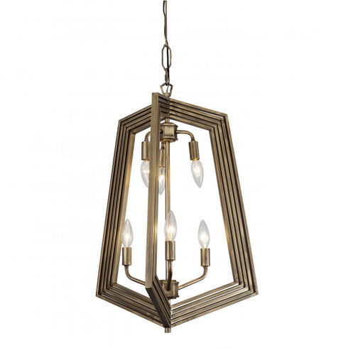Varaluz Gymnast 6 Light Foyer Pendant Havana Gold Model: 262F06HG
