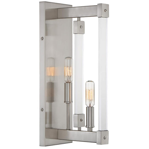 Varaluz Halcyon 2 Light Sconce Satin Nickel Model: 292W02SN