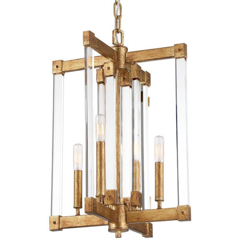 Varaluz Halcyon 4 Light Chandelier Antiqued Gold Model: 292C04AGL