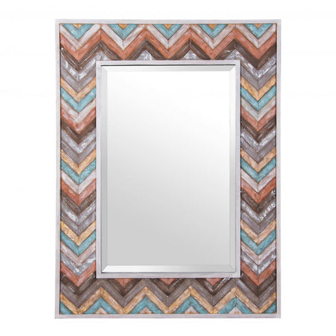 Varaluz Jemma Waxed Colorful Chevron Wood Rectangular Model: 4DMI0125