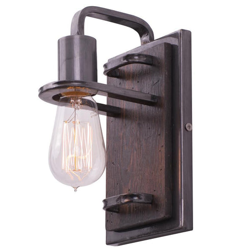Varaluz Lofty 1 Light Bath Stee Zebrawood Model: 268B01SL