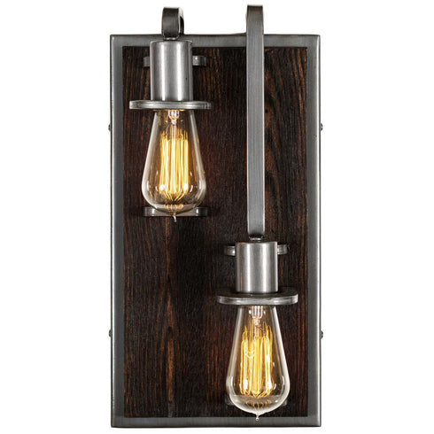 Varaluz Lofty 2 Light Right Sconce Stee Zebrawood Model: 268W02RSL