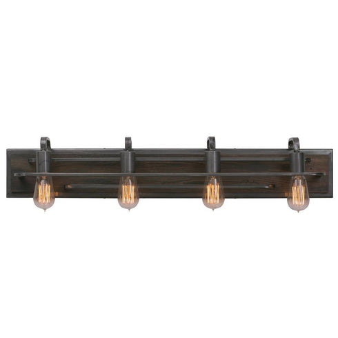 Varaluz Lofty 4 Light Bath Stee Zebrawood Model: 268B04SL