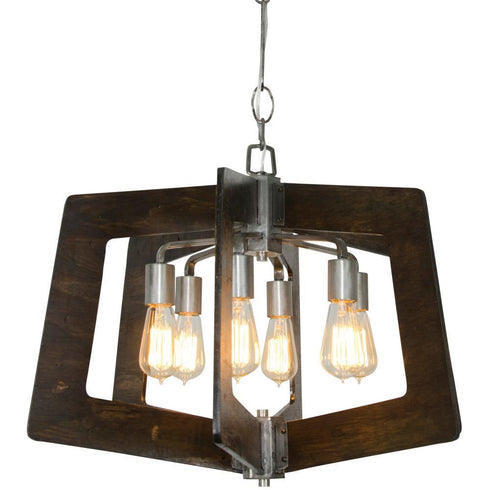 Varaluz Lofty 6 Light Chandelier Stee Zebrawood Model: 268C06SL
