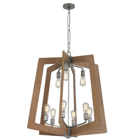 Varaluz Lofty 9 Light Chandelier Stee Wheat Model: 268C09SLW