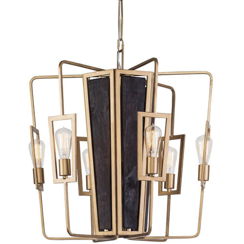 Varaluz Madeira 6 Light Chandelier Rustic Gold Model: 294C06RG