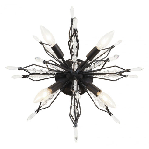 Varaluz Orbital 4 Light Wal Ceiling Light Carbon Model: 311S04CB