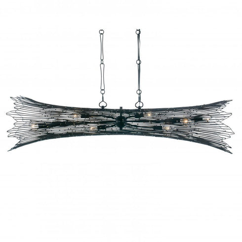 Varaluz Rikki 8 Light Linear Carbo Aged Gold Model: 320N08CBAG