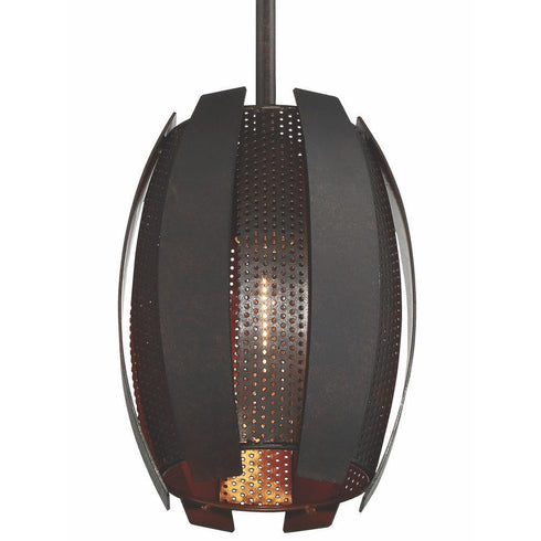 Varaluz Sawyers Bar 1 Light Mini Pendant Copper Ore Model: 287M01CO