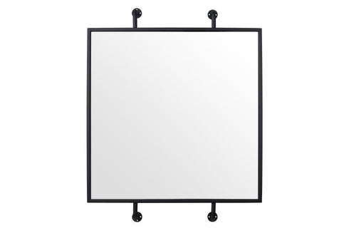 Varaluz Tycho 32x26 Pipe Mounted Wall Mirror Black Model: 4DMI0103