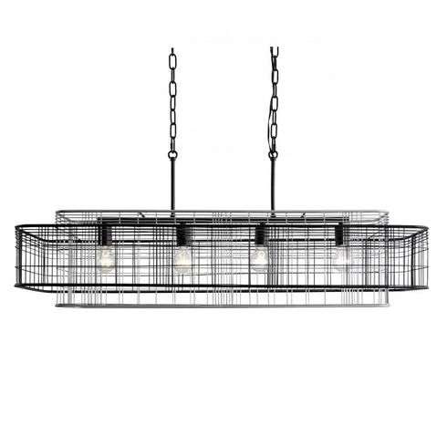 Varaluz Vivienne 4 Light Linear Pendant Blac Grey Model: 333N04BLGR