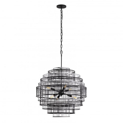 Varaluz Vivienne 6 Light Orb Pendant Blac Grey Model: 333C06BLGR