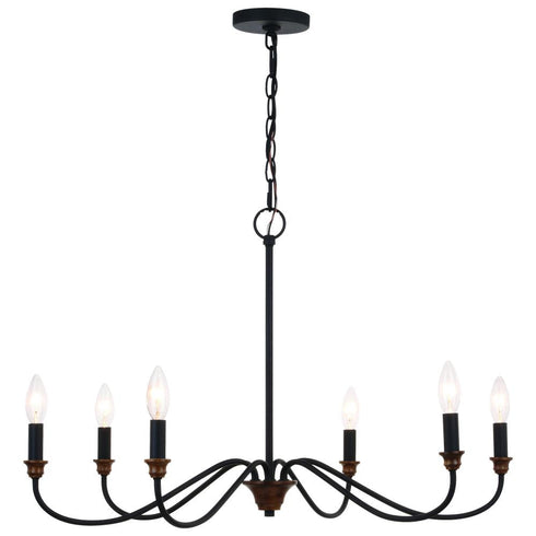 Vaxcel Annabelle 30 In. 6 Light Chandelier Matte Model: H0265