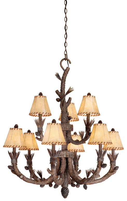 Vaxcel Aspen 9 Light Chandelier Model: AS-CHS009PT