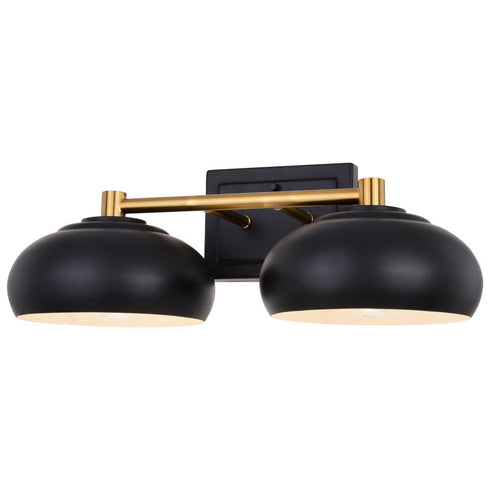 Vaxcel Belmont 2 Light Vanity Matte Black And Satin Model: W0383