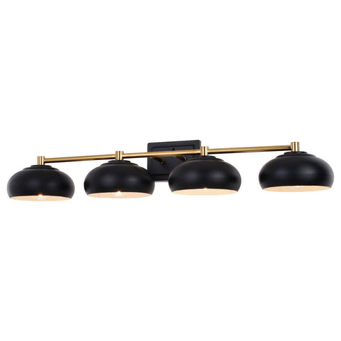 Vaxcel Belmont 4 Light Vanity Matte Black And Satin Model: W0387
