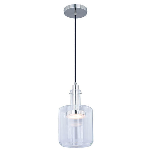 Vaxcel Bunsen 6.5 In LED Mini Pendant Satin Nickel Model: P0283