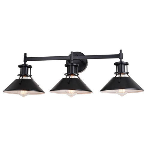 Vaxcel Canton 3 Light Vanity Black And Matte White Model: W0414