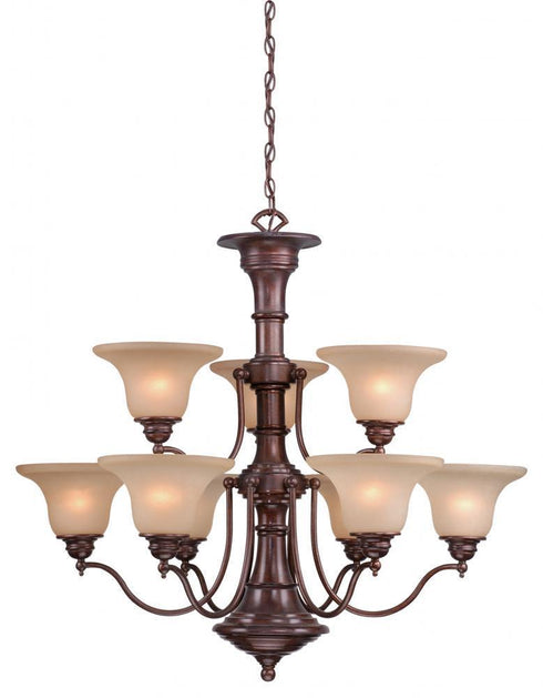 Vaxcel CH30309A Standford 9 Light Chandelier Antique Brass