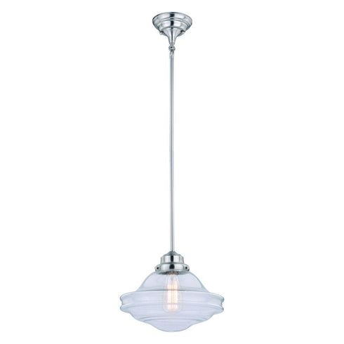 Vaxcel Complete Huntley 12 In Pendant Clear Glass Satin Model: P0268