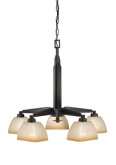 Vaxcel Descartes Ii 5 Light Chandelier Architectural Bronze Model: H0115
