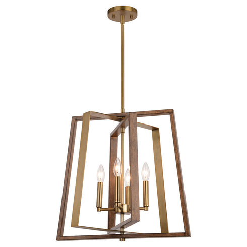 Vaxcel Dunning 20 In. 4 Light Pendant Natural Brass Model: P0347