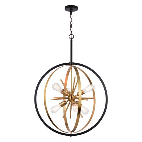 Vaxcel Estelle 26.75 In. 6 Light Orb Pendant Natural Model: P0341