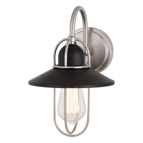 Vaxcel Galena 1 Light Vanity Matte Black And Satin Model: W0401