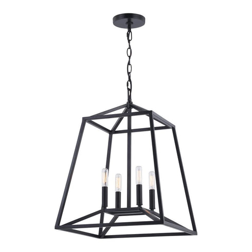 Vaxcel Hayes 16 In. W 4 Light Pendant Black Model: P0310