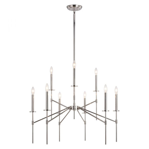 Vaxcel Kedzie 9 Light Chandelier Polished Nickel Model: H0260