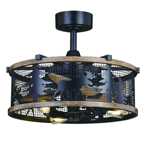Vaxcel Kodiak 21 In. Ceiling Fan Black And Burnished Model: F0103