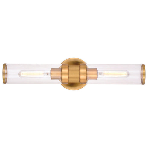 Vaxcel Levitt 2 Light Wall Light Satin Brass Model: W0390