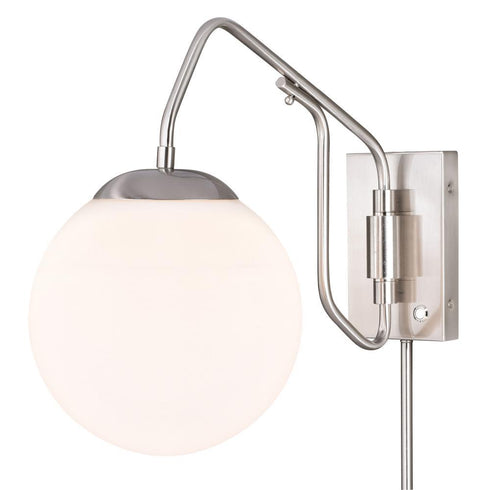 Vaxcel Marcin 10 In Swing Arm Wall Light Satin Model: W0329