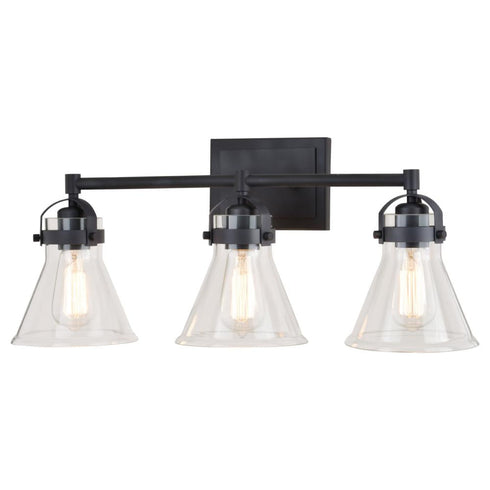 Vaxcel Mason 3 Light Vanity Charcoal Black Model: W0412