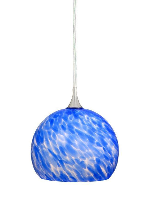 Vaxcel Milano 5-3/4 Inch Mini Pendant W/azzurra Glass Model: PD57122SN