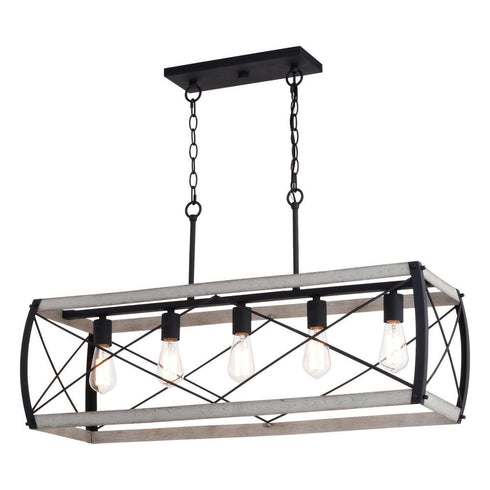 Vaxcel Montclare 35 In. 5 Light Linear Chandelier Model: H0263