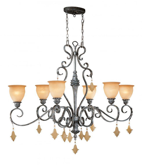 Vaxcel Montmarte 6 Light Oval Chandelier Model: MM-PDU510AE